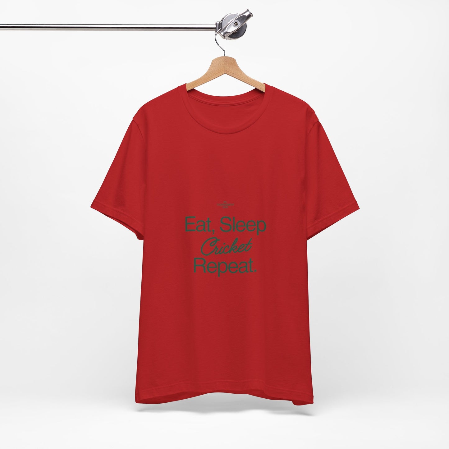 Eat. Sleep. Cricket. Repeat. – Men's Grey V-Neck T-Shirt